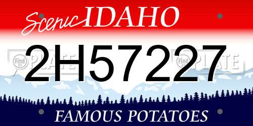 2H57227 Idaho License Plate
