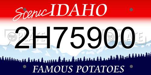 2H75900 Idaho License Plate