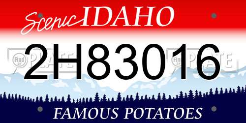 2H83016 Idaho License Plate