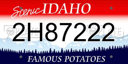 2H87222 Idaho License Plate