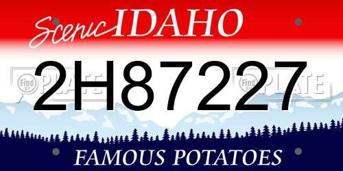 2H87227 Idaho License Plate