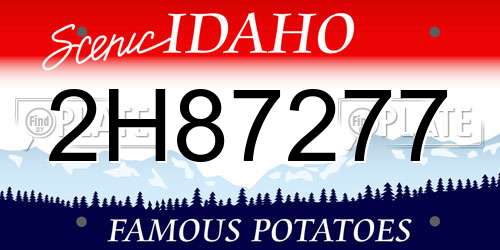 2H87277 Idaho License Plate
