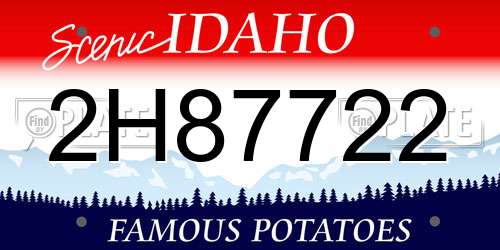 2H87722 Idaho License Plate