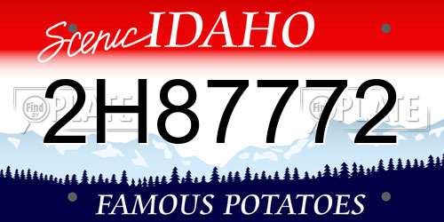 2H87772 Idaho License Plate
