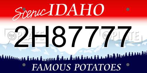 2H87777 Idaho License Plate