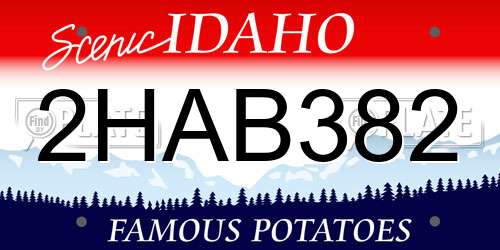 2HAB382 Idaho License Plate