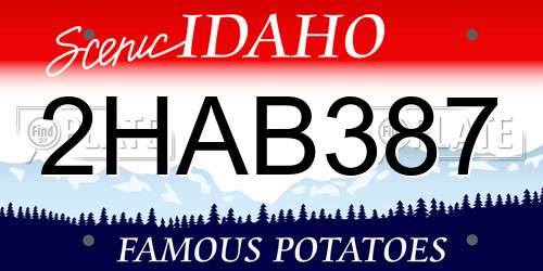 2HAB387 Idaho License Plate