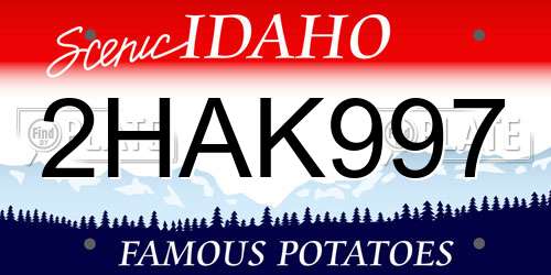 2HAK997 Idaho License Plate
