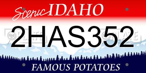 2HAS352 Idaho License Plate
