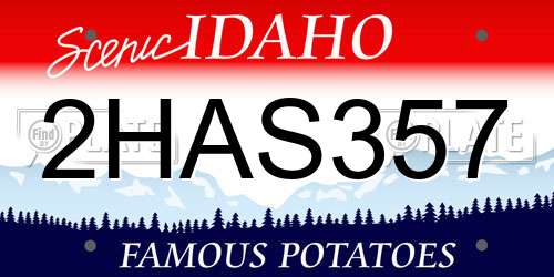 2HAS357 Idaho License Plate