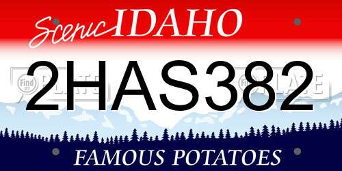 2HAS382 Idaho License Plate