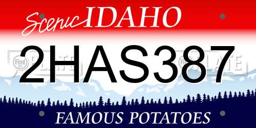 2HAS387 Idaho License Plate
