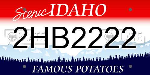 2HB2222 Idaho License Plate