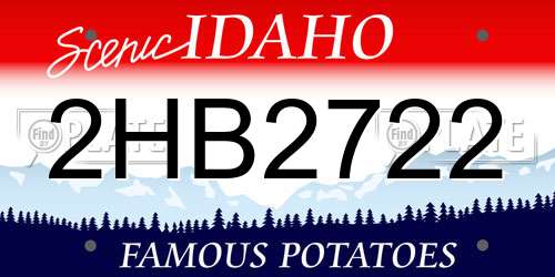 2HB2722 Idaho License Plate