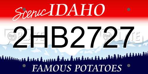 2HB2727 Idaho License Plate