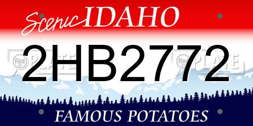 2HB2772 Idaho License Plate