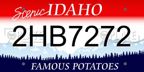 2HB7272 Idaho License Plate