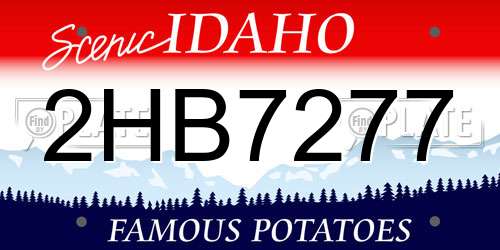 2HB7277 Idaho License Plate