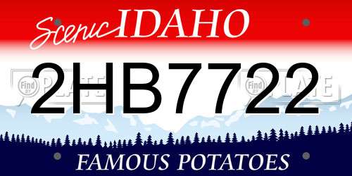 2HB7722 Idaho License Plate