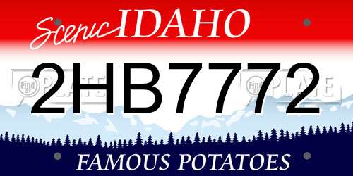 2HB7772 Idaho License Plate