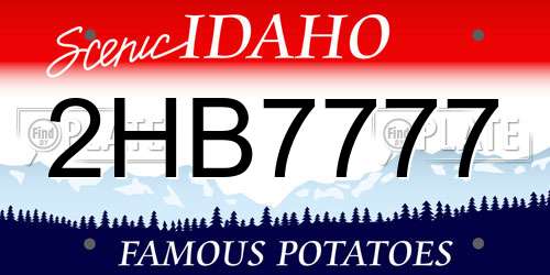 2HB7777 Idaho License Plate