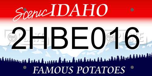 2HBE016 Idaho License Plate