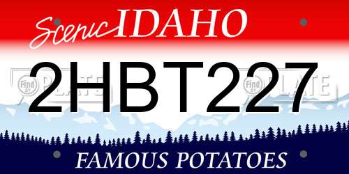 2HBT227 Idaho License Plate