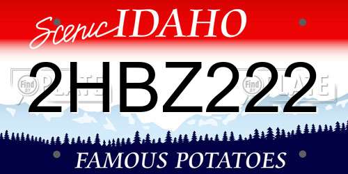 2HBZ222 Idaho License Plate