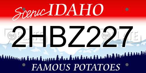 2HBZ227 Idaho License Plate