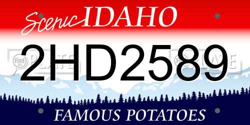 2HD2589 Idaho License Plate
