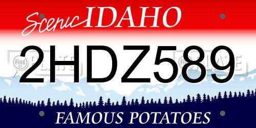 2HDZ589 Idaho License Plate