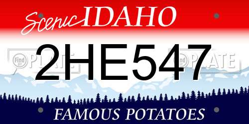 2HE547 Idaho License Plate