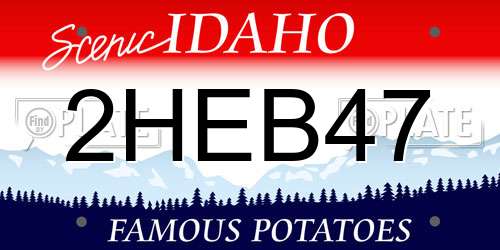 2HEB47 Idaho License Plate