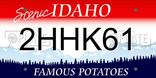 2HHK61 Idaho License Plate