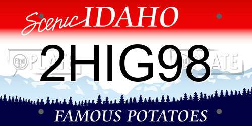 2HIG98 Idaho License Plate