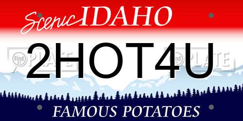 2HOT4U Idaho License Plate