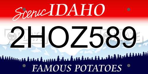 2HOZ589 Idaho License Plate