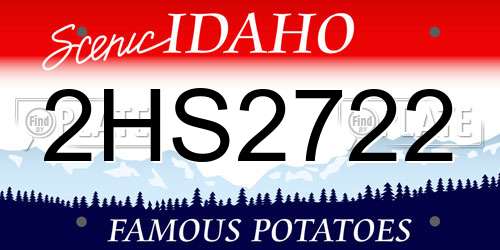 2HS2722 Idaho License Plate