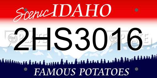 2HS3016 Idaho License Plate