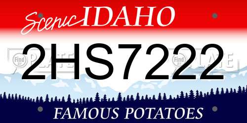 2HS7222 Idaho License Plate