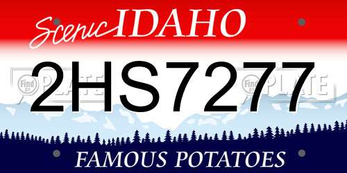 2HS7277 Idaho License Plate