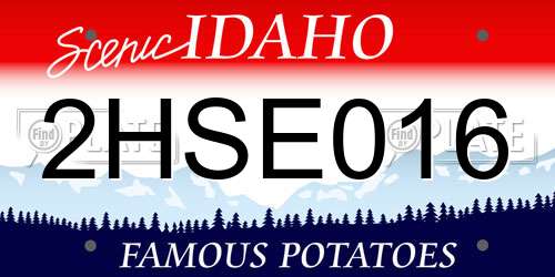 2HSE016 Idaho License Plate