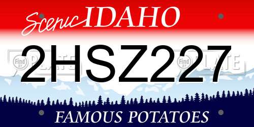 2HSZ227 Idaho License Plate