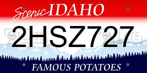2HSZ727 Idaho License Plate