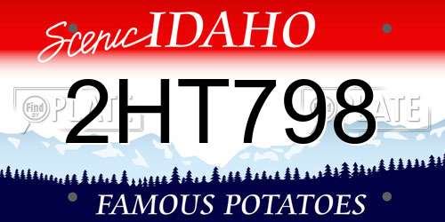 2HT798 Idaho License Plate