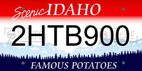 2HTB900 Idaho License Plate