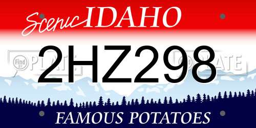 2HZ298 Idaho License Plate