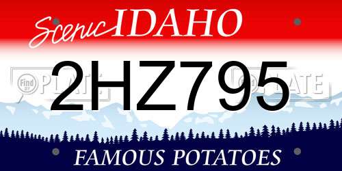 2HZ795 Idaho License Plate