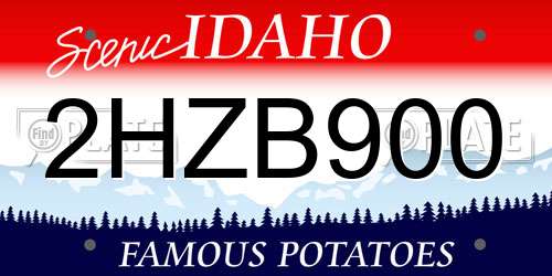 2HZB900 Idaho License Plate
