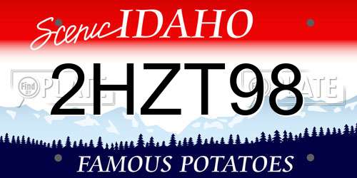 2HZT98 Idaho License Plate